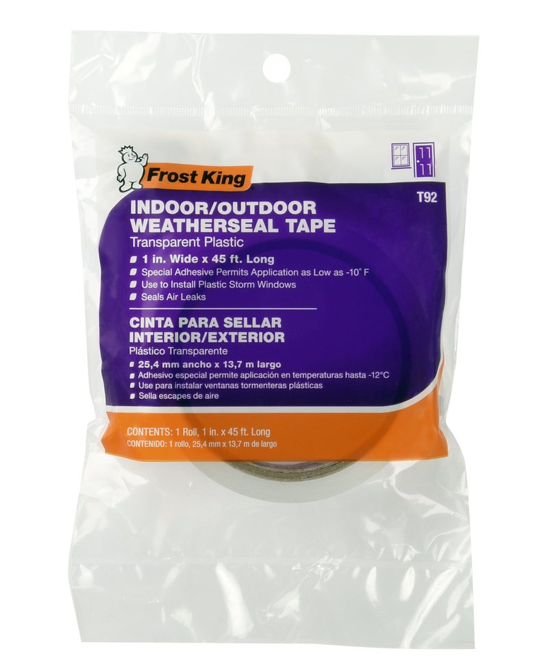 Frost King P Clear Plastic Weatherseal Tape, 1" X 45 ft, Foot - Image 2