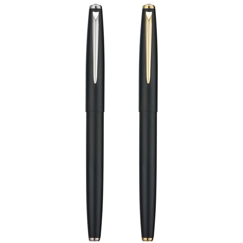 Wikult 2PCS Jinhao 911 Fountain Pen Extra Fine Nib, Matte Black with Gold & Silver Trim, Lightweight and Durable, Includes Ink Cartridges & Converters, Smooth Writing Pen - Image 2
