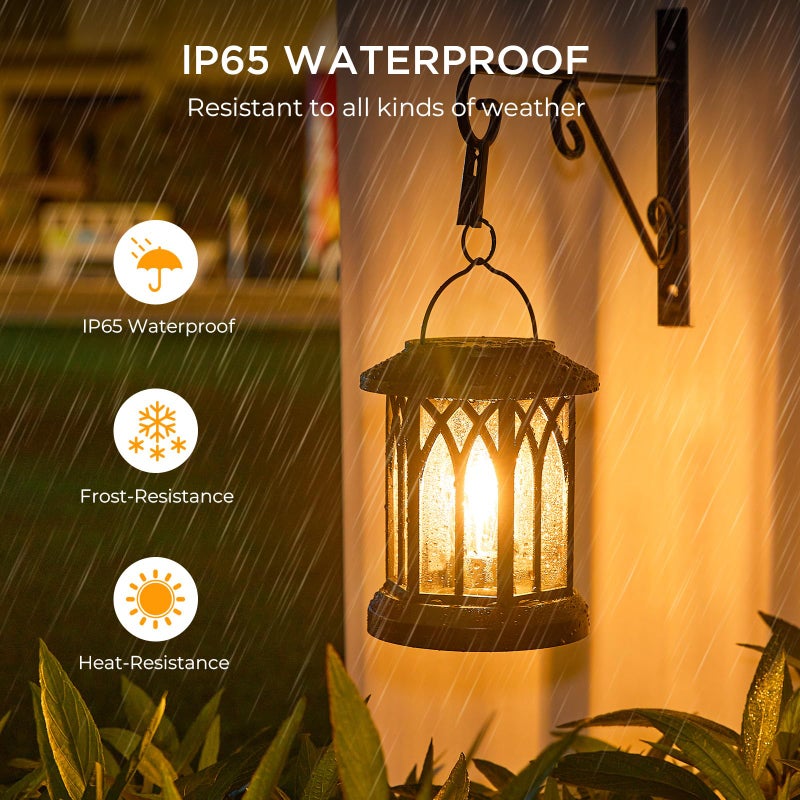 WdtPro 4 Pack Solar Lantern Outdoor Lights, Upgraded Bright Solar Lanterns Outdoor Waterproof, Hanging Solar Powered Lantern Over 12Hrs Lights for Outside Garden Yard Patio Tree Path Decor - Image 5