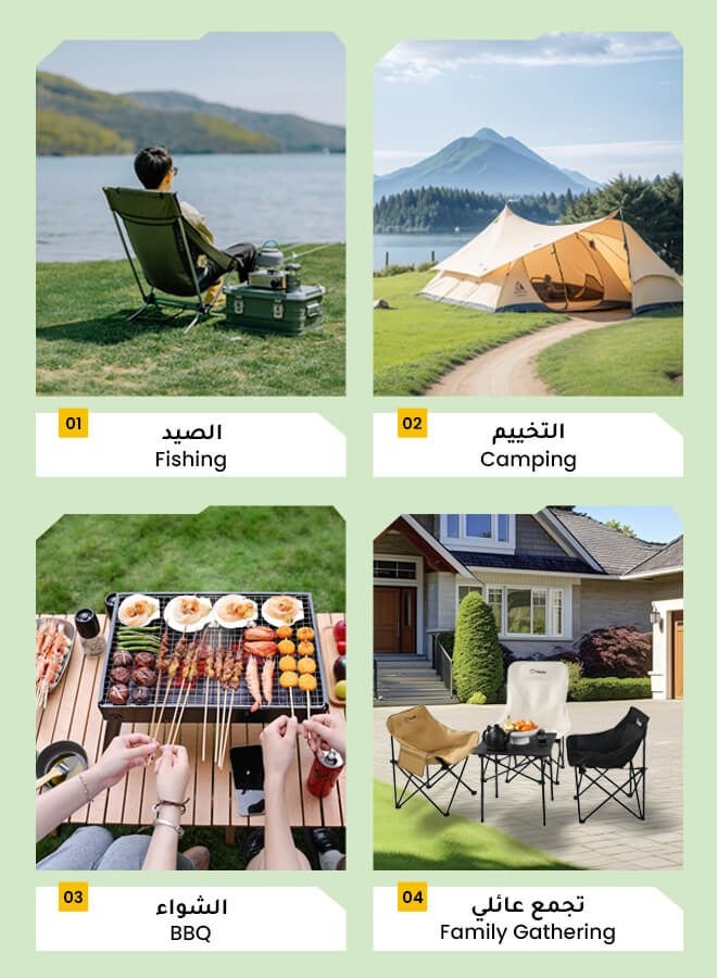 هيبوبي كرسي رحلات قابل للطي متعدد الوظائف للاستخدام الخارجي – مقعد مبطن سميك مع حقيبة تخزين، قماش فاخر جيد التهوية، مثالي للتخييم وصيد السمك والشواء والتجمعات العائلية، كراسي كشته وكراسي بحر - Image 3