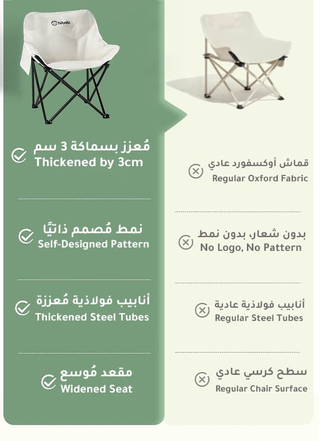 هيبوبي كرسي رحلات قابل للطي متعدد الوظائف للاستخدام الخارجي – مقعد مبطن سميك مع حقيبة تخزين، قماش فاخر جيد التهوية، مثالي للتخييم وصيد السمك والشواء والتجمعات العائلية، كراسي كشته وكراسي بحر - Image 4
