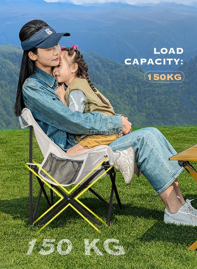 hibobi 1PCS Outdoor Folding Camping Chair, Portable Travel Chair, Beach Chair with Thick Padded Seat, 150KG Load Capacity, Ideal for Camping, Picnic and Fishing - Image 4