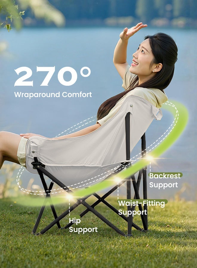 hibobi 1PCS Outdoor Folding Camping Chair, Portable Travel Chair, Beach Chair with Thick Padded Seat, 150KG Load Capacity, Ideal for Camping, Picnic and Fishing - Image 5