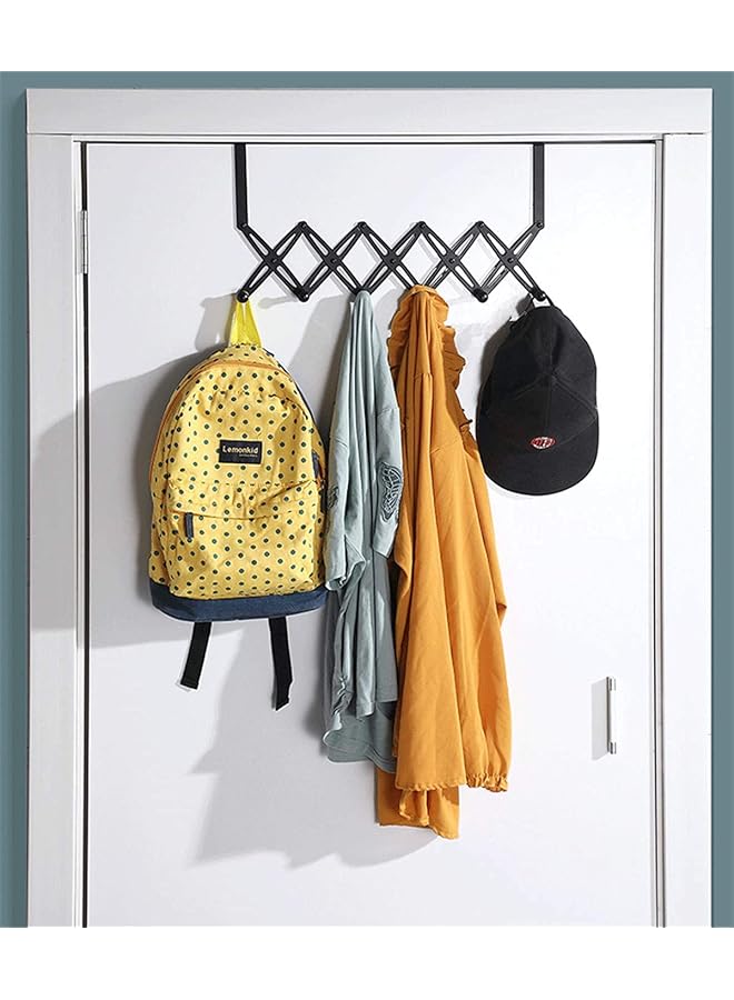 PROMASS promass Expandable Coat Rack Duty Over The Door Towel Rack Coat Rack for Clothes Hat Towel, Black  - Image 1