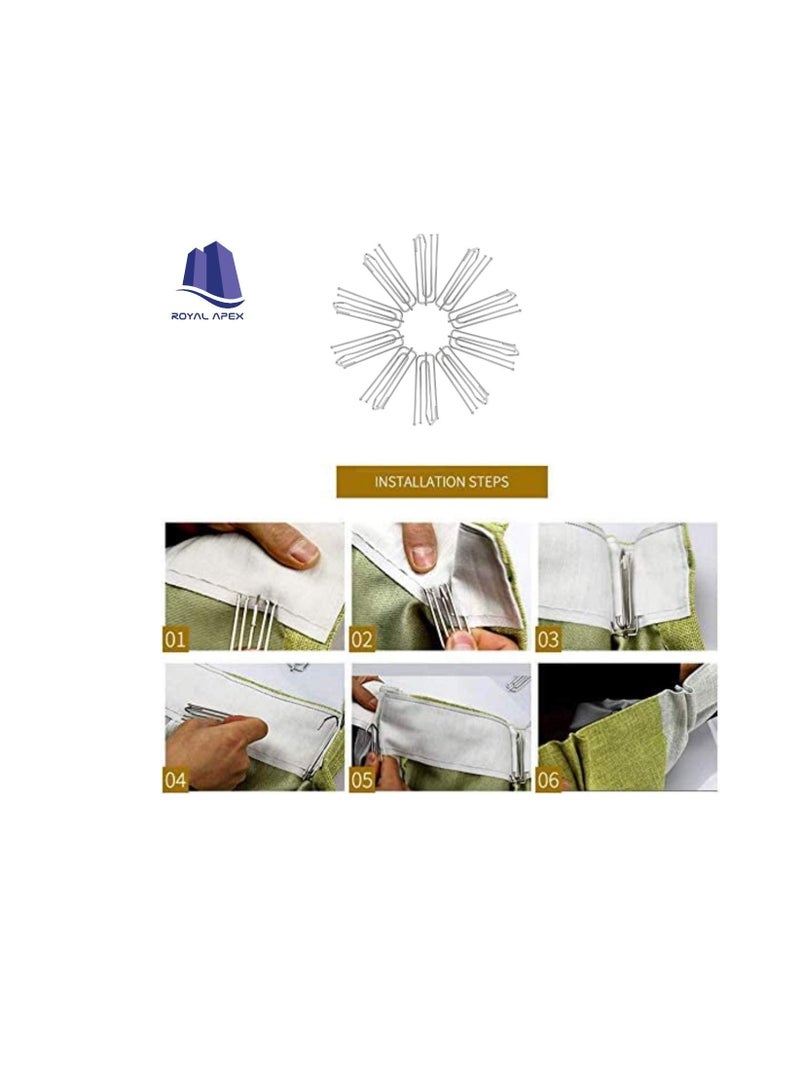 Curtain Pleater Tape Pleat Hook, 4 Prongs Pinch Pleat Drapes Clip Traverse Pleater 4 End Hooks Pack of 20  - Image 3