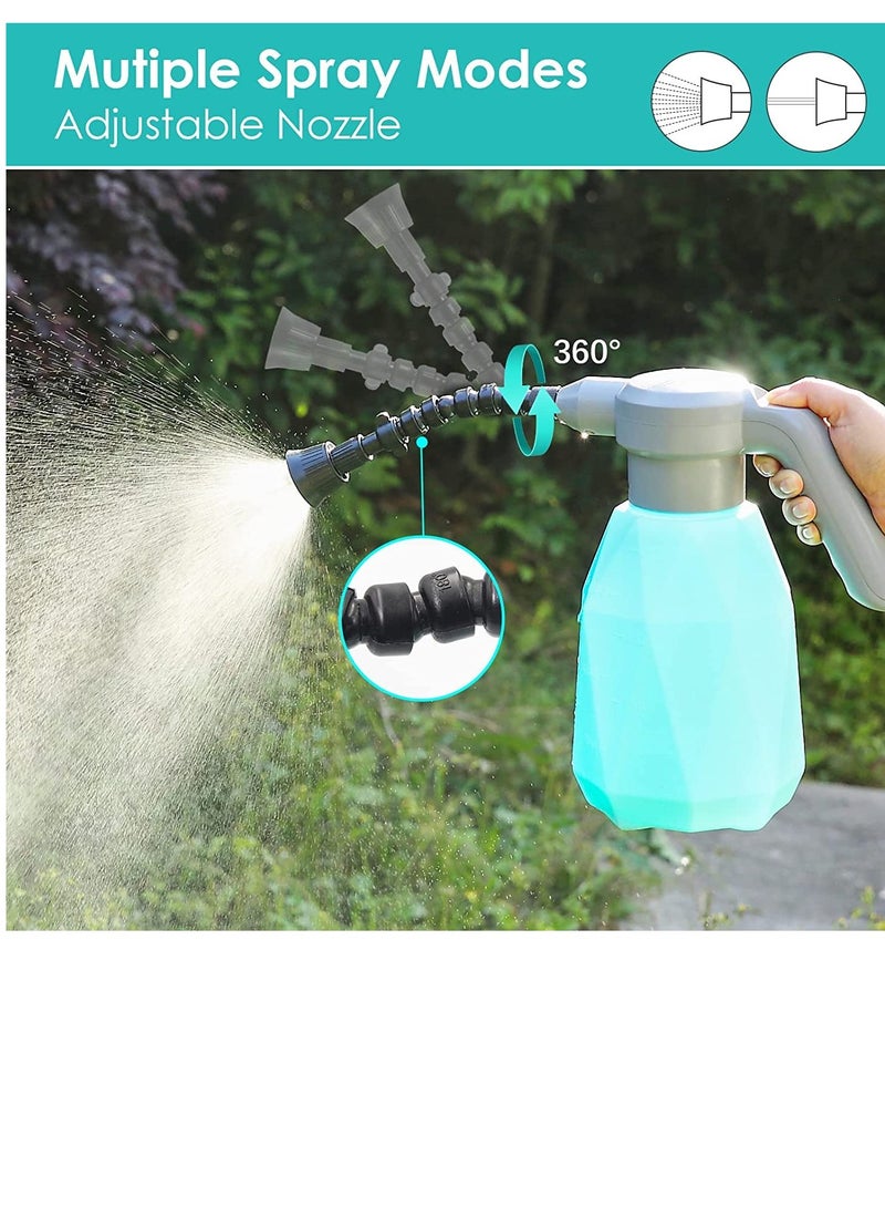 KASTWAVE Electric Spray Bottle, Plant Mister for Indoor/Outdoor Plants, 2L Automatic Watering Can Rechargeable Battery Powered Sprayer with Adjustable Spout for Gardening, Fertilizing, Cleaning (Blue)  - Image 3