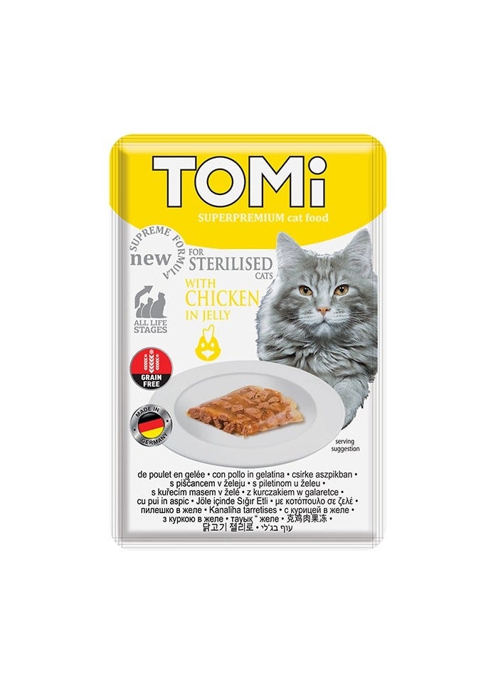 تومي باوتش دجاج في الجيلي للقطط المعقمة – 85 جرام