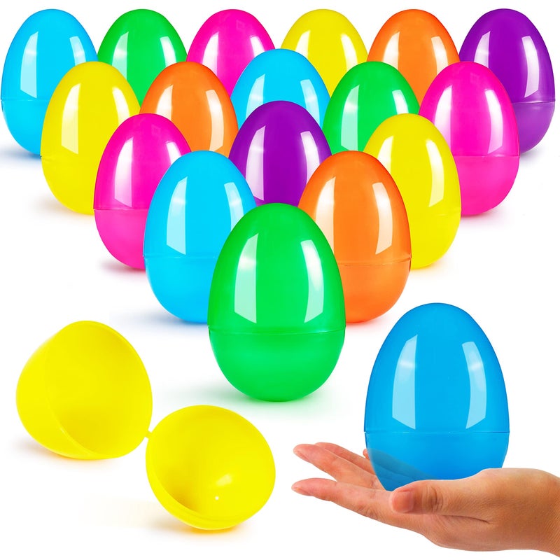 JOYIN 315 Easter Eggs Large Fillable Plastic Eggs Empty Colorful Bright Eggshells with Hinge for Easter Hunt Filling Treats Party Favor Basket Stuffers Classroom Prize Supplies 100PCS - Image 2