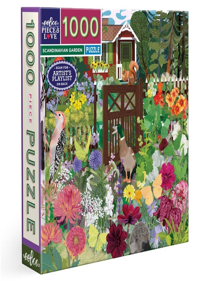 إيبو لغز الصور المقطوعة المربعة من eeBoo Scandinavian Garden 1000 قطعة، 23 بوصة × 23 بوصة - Image 1