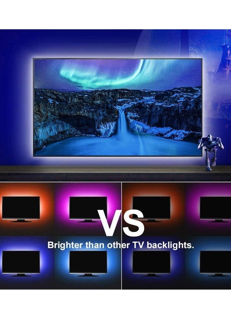 Najwa 2M LED Strip Light TV Bias Backlight Kit for HDTV Desktop PC Fish Tank Decorations, Waterproof RGB Monitor Lighting with Remote Control, USB Powered, multi color  - Image 3