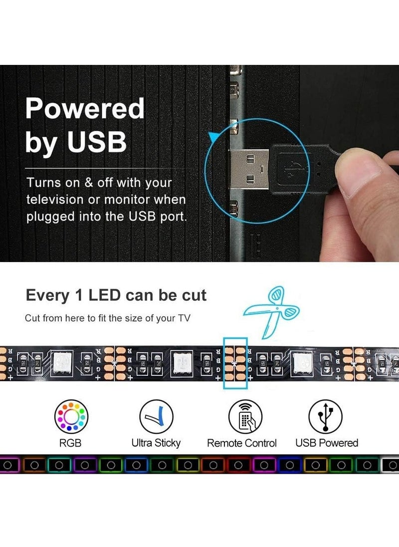 Najwa 2M LED Strip Light TV Bias Backlight Kit for HDTV Desktop PC Fish Tank Decorations, Waterproof RGB Monitor Lighting with Remote Control, USB Powered, multi color  - Image 5