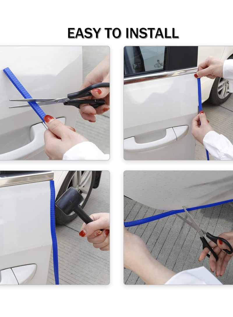 Generic 5M Car Door Edge Guards Universal Fit Rubber U Shape Door Edge Trim Automotive Door Edge Molding Door Edge Protector for Cars Trucks SUV (Blue)  - Image 2