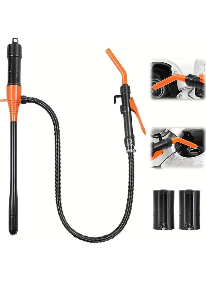 Universal Portable Battery Powered Fuel Transfer Pump with Oil Absorber Big Gun Orange - Image 1