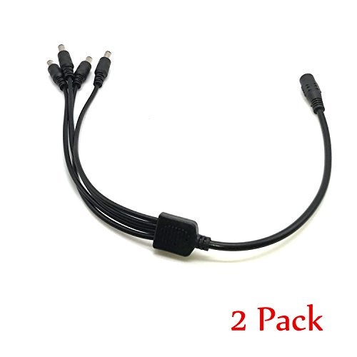 Xenocam 2Pack 1 to 4 Way Port DC Power Split Splitter Cable Pigtail for CCTV Cameras DVR NVR LED Light Strip DC5.5 * 2.1mm - Image 3