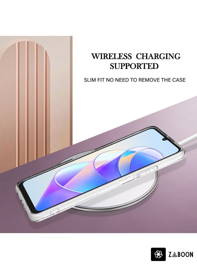 زبون حافظة هاتف IMD مزدوجة الجوانب من الرخام المطلي بالكهرباء لهاتف For Honor X7a (ذهبي وردي 005) - Image 4