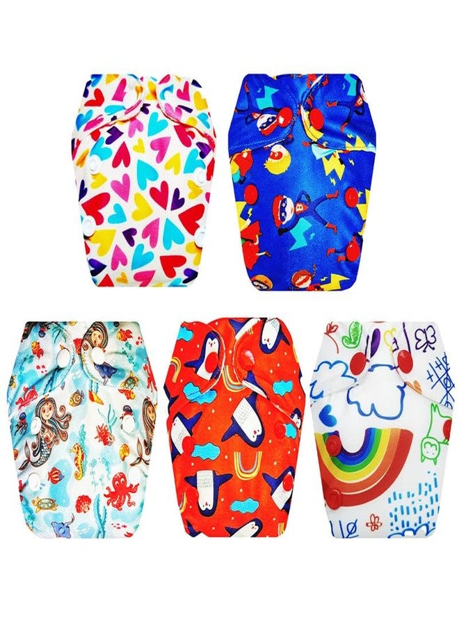 Dumbledo Premium Newborn Cloth Diaper with Integrated Insert (Pack of 5) | Hypoallergenic | Breathable | Travel Friendly | Trusted by Moms | 0 - 4 Months | Unisex Baby - Image 1