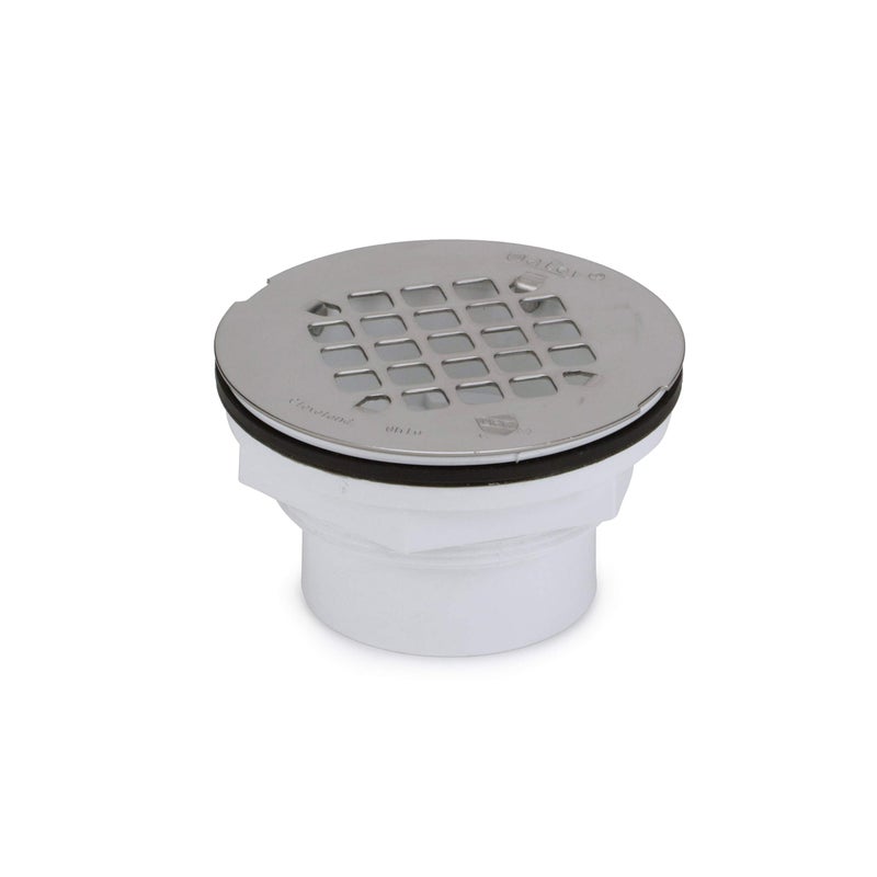 Oatey 42097 101 PS PVC-Solvent Weld Shower Drain with Stainless Steel Strainer, 2-Inch - Image 1