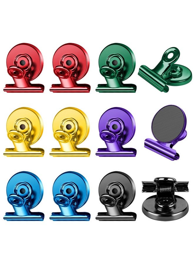 FINDMAG 12 Pack Strong Magnetic Clips, Heavy Duty Whiteboard & Refrigerator Magnets, Scratch Free for Photo Displays, Office, School, Kitchen - Image 1