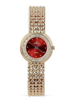 Fitron Women's Gold Wrist Watch with Red Dial  - Image 1