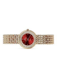 Fitron Women's Gold Wrist Watch with Red Dial  - Image 2