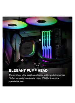 GAMDIAS 360mm AIO CPU Water Cooler, Hidden Cable Design, Rotatable Pump, MB Sync ARGB & PWM, 30 Light Effect, Intel LGA 1700, AMD AM5/AM4, Black, AURA - pzsku/ZBDC7606BD6CA8A4DBF49Z/45/_/1737294681/e3d63aa5-cafb-47d5-9052-560549dc9976