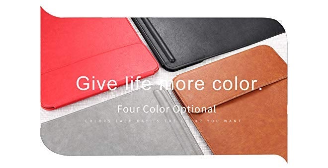 Oaky PU Leather Sleeve Case Cover with Pencil Holder for iPad Air/2, Samsung Galaxy Tab S3 S2 9.7/A 10.1 (Grey, 9.7-10.5-inch) - Image 4