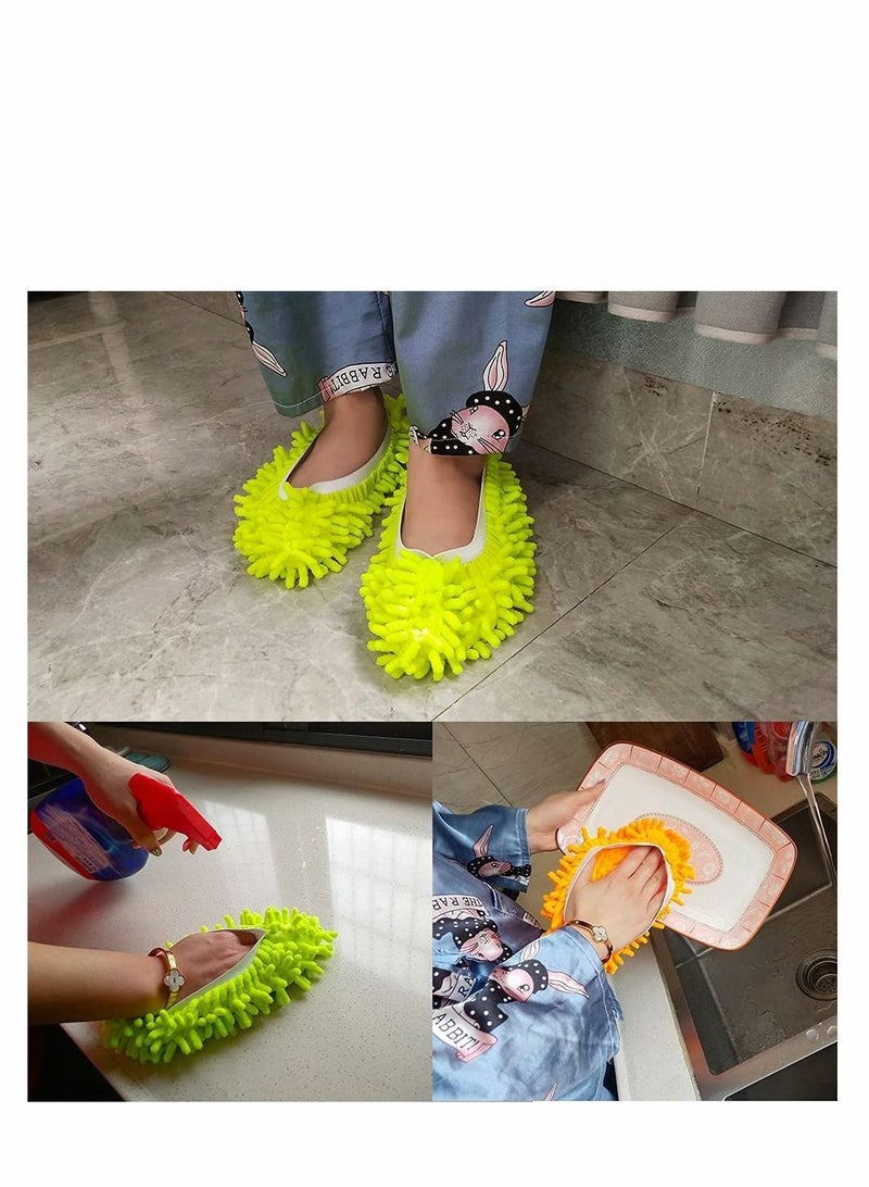 Y&D 10 Pieces Multi-Function Dust Duster Mop Slippers Shoes Cover, Soft Washable Reusable Microfiber Foot Socks Floor Cleaning Tools Shoe Cover - Image 5