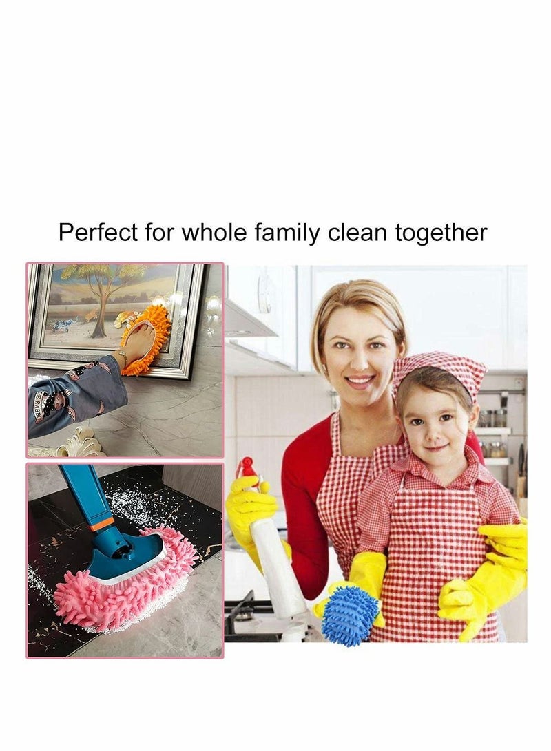 Y&D 10 Pieces Multi-Function Dust Duster Mop Slippers Shoes Cover, Soft Washable Reusable Microfiber Foot Socks Floor Cleaning Tools Shoe Cover - Image 2