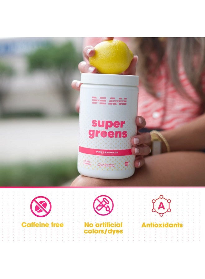 BEAM Be Amazing Super Greens Powder With Prebiotics Digestive Enzymes  Antioxidants  Energy Supplements 18 Fruits  8 Veggies  Glutenfree Juice  Smoothie Mix  Pink Lemonade 30 Servings 342 G - Image 4