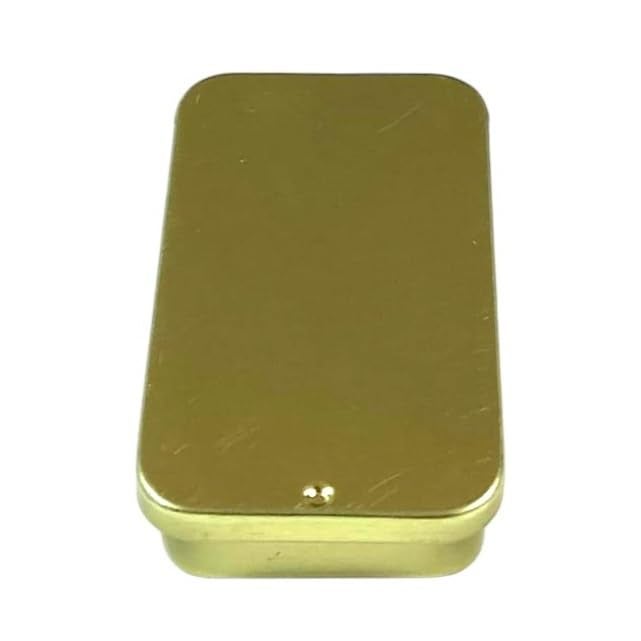 M.C. PIPWALA MC PIPWALA 15gm Mini Slide Top Rectangular Aluminium Tin Containers Empty Slide Top Tin Container Portable Tin Empty Box for DIY Lip Balm Solid Perfume 3 Golden Colour  - Image 1
