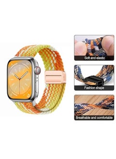 X-level Bands Compatible with Apple Watch 42mm 44mm 45mm 49mm Series 9/8/7/SE/6/5/4/3/2/1 IWatch Ultra/Ultra 2/Hermès Men Women Braided Nylon Sport Band Adjustable Elastics Magnetic Buckle Straps  - Image 4