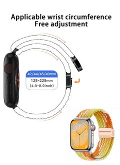 X-level Bands Compatible with Apple Watch 42mm 44mm 45mm 49mm Series 9/8/7/SE/6/5/4/3/2/1 IWatch Ultra/Ultra 2/Hermès Men Women Braided Nylon Sport Band Adjustable Elastics Magnetic Buckle Straps  - Image 2