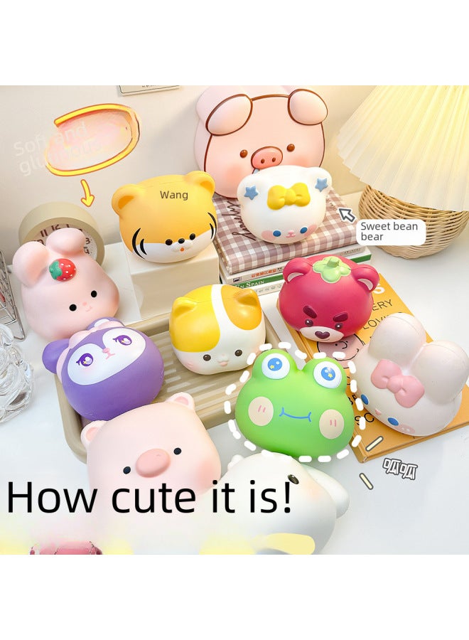 Cute Decompression Small Toy Slow Rebound Pinch Music Decompression Vent Doll Children's Office Desktop Healing Ornaments-Color:Little Bear Slow Rebound - Image 4