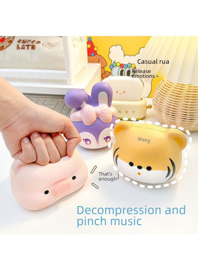 Cute Decompression Small Toy Slow Rebound Pinch Music Decompression Vent Doll Children's Office Desktop Healing Ornaments-Color:Little Bear Slow Rebound - Image 2