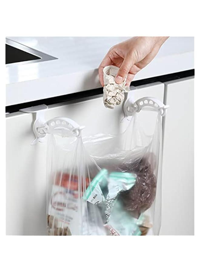 Portable Trash Bag Holder for Kitchen Cabinets and Cupboards, Under Sink Garbage Bin, White Kitchen Trash Bag Organizer  - Image 1