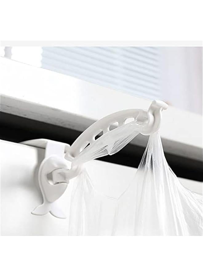 Portable Trash Bag Holder for Kitchen Cabinets and Cupboards, Under Sink Garbage Bin, White Kitchen Trash Bag Organizer  - Image 4