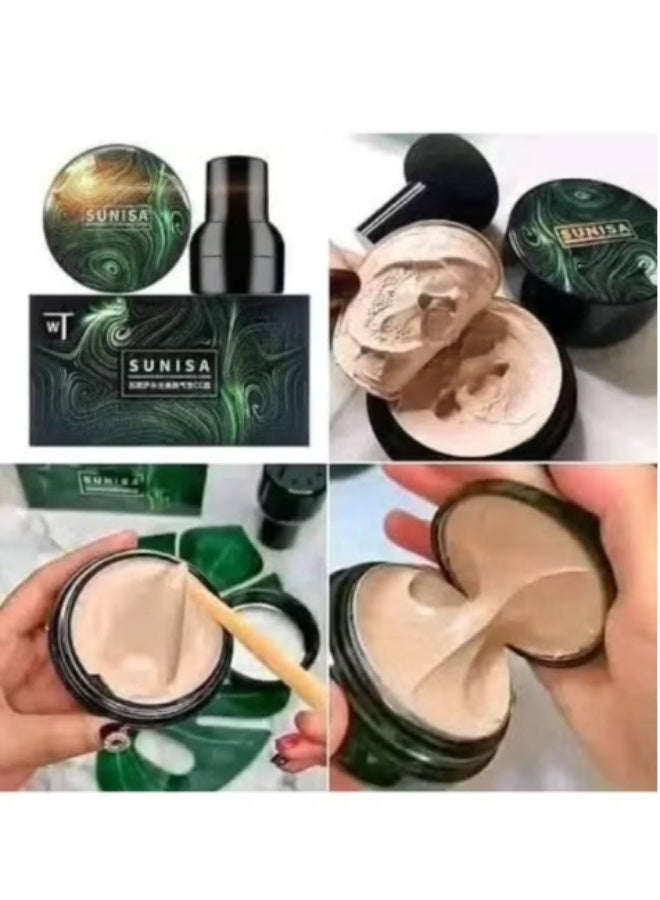 SUNISA Korean Powder Cream Foundation SPF50 Waterproof Full Coverage + Concealer + Moisturizer Suitable for All Skin Types - Image 3