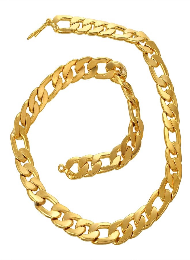 Memoir Brass Alloy 24KT Gold Covered 20 Inch/ 95 Gms heavy necklace chain Men, latest jewellery for Men. - Image 3