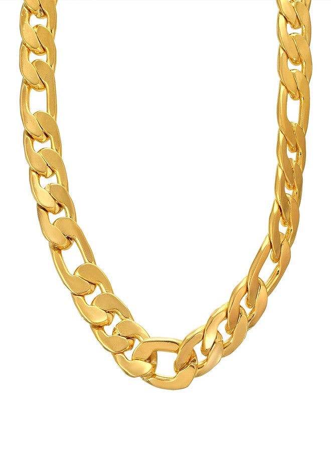 Memoir Brass Alloy 24KT Gold Covered 20 Inch/ 95 Gms heavy necklace chain Men, latest jewellery for Men. - Image 2