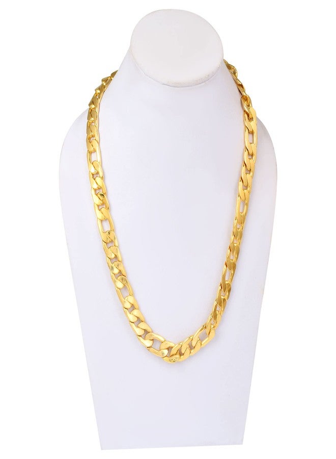 Memoir Brass Alloy 24KT Gold Covered 20 Inch/ 95 Gms heavy necklace chain Men, latest jewellery for Men. - Image 5