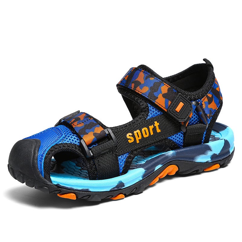 Children'S Closed Toe Sandals 24 Sports Casual Anti-Kick Boys Sandals Medium And Big Children Beach Shoes - Image 1
