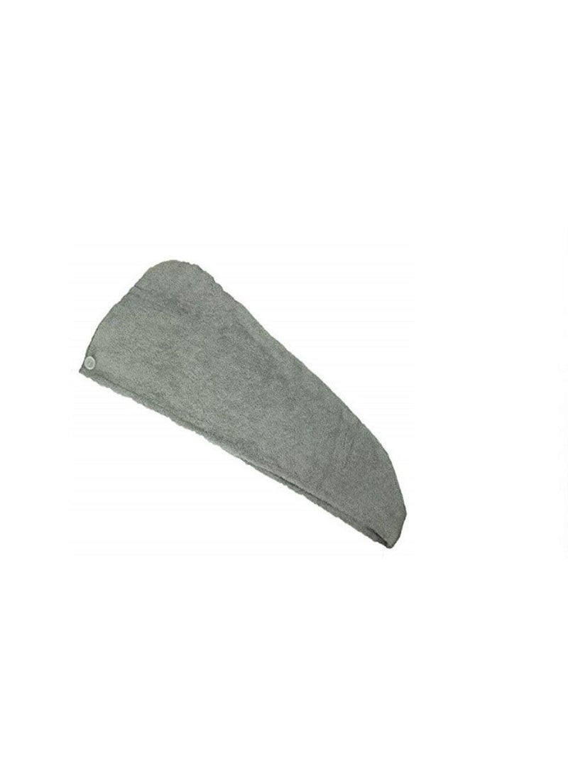 VYAKOM EXPORTS VYAKOM EXPORTS Grey Hair Towel Wrap Quick Dry 100 Cotton Super Absorbent Turban Head Wrap for Women with ButtonHair Drying TowelAnti Frizz Hair Products Hair Cap for Curly Long Thick Hair  - Image 3