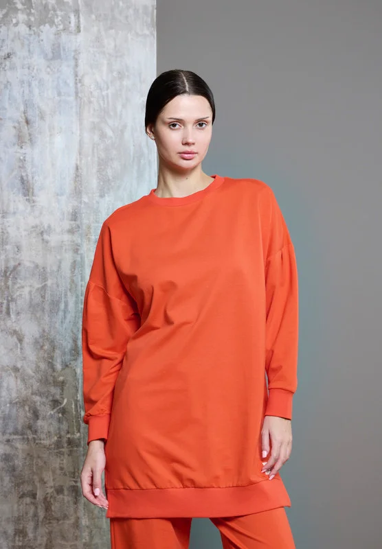 ذوق Drop Shoulder Long Line Sweatshirt