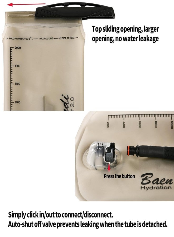 Baen Sendi TPU Hydration Bladder 2L/70 oz and 3L/100 oz -Water Bladder for Hiking Backpack System-Leakproof Design with Insulated Hose and High-Flow Bite Valve (2 Liter) - Image 5