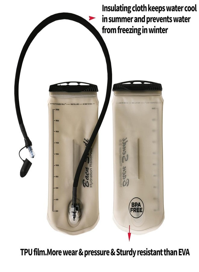 Baen Sendi TPU Hydration Bladder 2L/70 oz and 3L/100 oz -Water Bladder for Hiking Backpack System-Leakproof Design with Insulated Hose and High-Flow Bite Valve (2 Liter) - Image 3