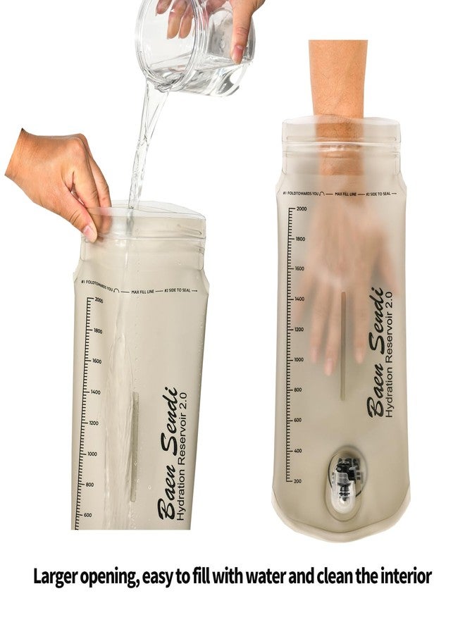 Baen Sendi TPU Hydration Bladder 2L/70 oz and 3L/100 oz -Water Bladder for Hiking Backpack System-Leakproof Design with Insulated Hose and High-Flow Bite Valve (2 Liter) - Image 4