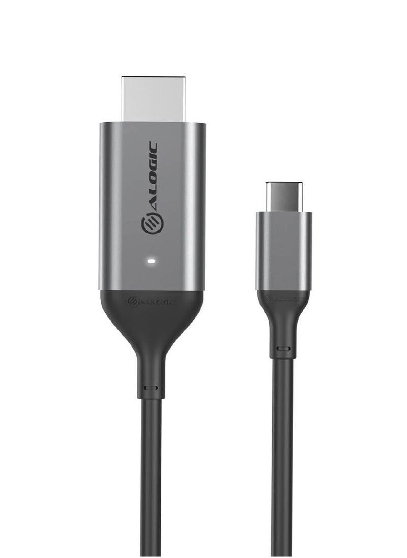 ألوجيك كابل ألوجيك USB-C إلى HDMI بطول 2 متر، رمادي فضائي  - Image 1