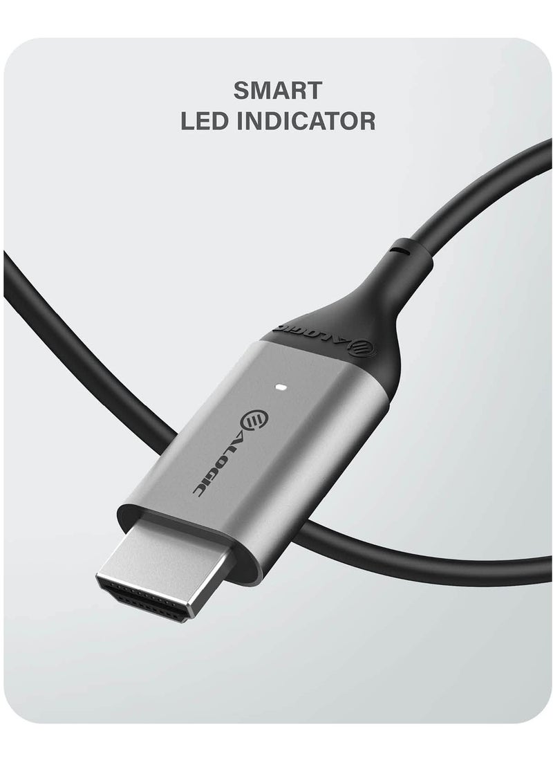 ألوجيك كابل ألوجيك USB-C إلى HDMI بطول 2 متر، رمادي فضائي  - Image 2