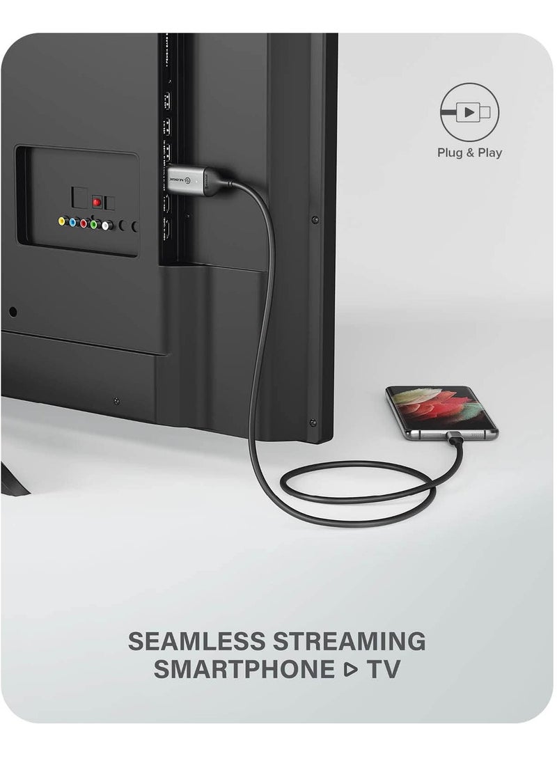 ألوجيك كابل ألوجيك USB-C إلى HDMI بطول 2 متر، رمادي فضائي  - Image 3
