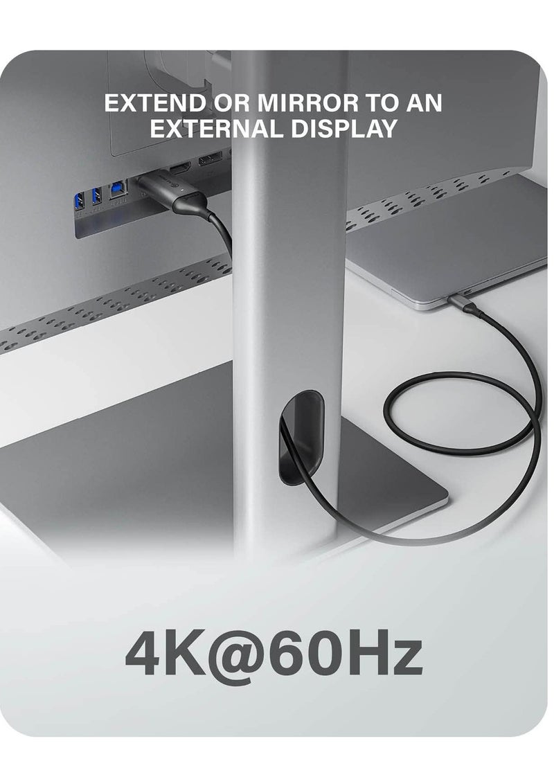 ألوجيك كابل ألوجيك USB-C إلى HDMI بطول 2 متر، رمادي فضائي  - Image 5